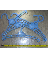 5 Vintage BABY Infant Hangers 10&quot; Blue Plastic Embossed in heart hang cl... - $31.15