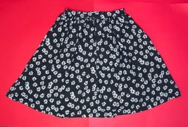 Xhilaration Daisy Skirt M Floral Dotted Pull On Elastic Back A-Line Pleated - $3.96