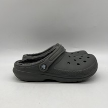 Crocs Classic Lined 203591 Unisex Adult Black Faux Fur Slip On Clog Size... - $29.69