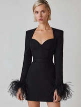 Autumn Winter Elegant Midi Bodycon Dress - £91.67 GBP
