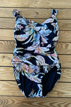 Jantzen NWOT Women’s Print Surplice One Piece swimsuit size 8 Black Q10 - £22.94 GBP