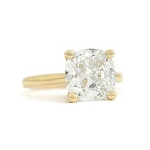 GIA Cushion Diamond Solitaire Engagement Ring 14K Yellow Gold, 3.30 CT - £23,976.68 GBP