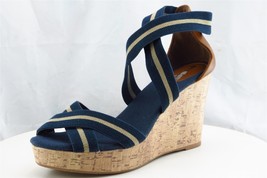 Merona Women Sz 11 M Blue Platform Fabric Shoes - $19.75