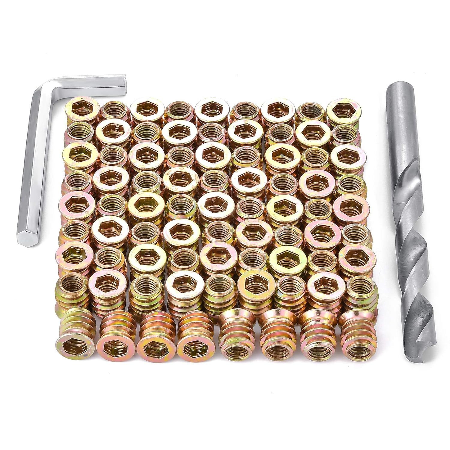 80 Pcs M8 Wood Nut Inserts - Metal Screws Assortment Hex Socket Drive, M... - $44.99