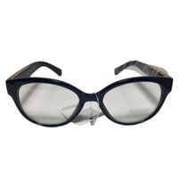 Kleo Plastic Fashion Untinted Glasses Black Plastic Frame Gold Lion Gafas - $11.48