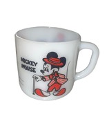 Vintage Anchor Hocking Mickie and Minnie Mouse Milk Glass Mug 1970s - $14.25