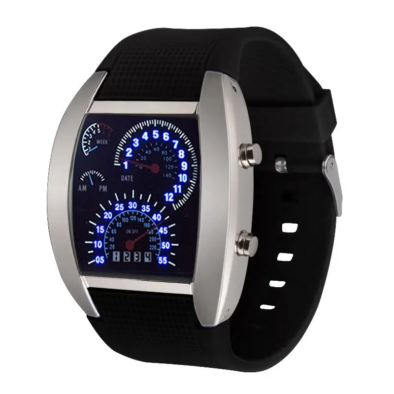 Fashion Men&#39;s LED Digital Watch Sector for  Racing Dashd Creative  Male  Electro - £85.14 GBP