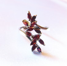 Sterling Silver Size 7 to 10 Ring with Red Stones # 20428 - $409.01 MXN