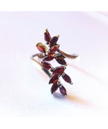 Sterling Silver Size 7 to 10 Ring with Red Stones # 20428 - $409.01 MXN