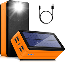 Solar Power Bank 50000Mah, Portable Solar Phone Charger with Flashlight,... - £56.30 GBP