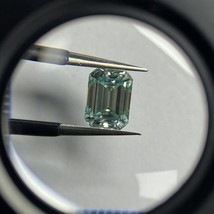 1.00 Ct Fancy Blue VVS1 Emerald Excellent Cut Moissanite Loose Use For Jewelry - £20.85 GBP+