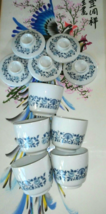 Noritake Nippon Toki Kaisha Japan Fine China Royal Blue Tea Cups w/lids Set5 VTG - £53.13 GBP