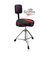 Saddle Drum Throne with Backrest Support by GRIFFIN - Padded Leather Dru... - £66.03 GBP
