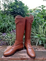 Tan Leather Tall Riding Boots high quality Leather Handmade custom riding boots - $323.36