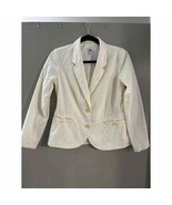 LACOSTE Women&#39;s 2 Button Yellow White Pinstripe Blazer - $42.00