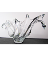 19" Crashing Crystal Ocean Surf Waves Centerpiece Vannes Le Chatel Cristal - $280.38