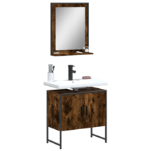 2 Piece Bathroom Cabinet Set Smoked Oak Engineered Wood - £152.56 GBP