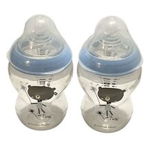 Tommee Tippee Baby Bottles 9oz Set of 2 w/ Extra Nipples Blue Used - $9.89