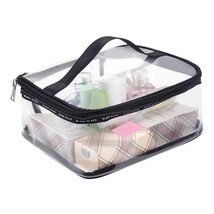 Large travel Waterproof Transparent Cosmetic Bag Clear Organizer Makeup Case Box - £7.30 GBP