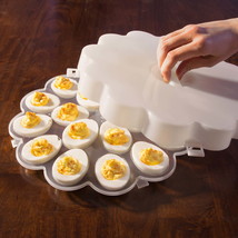 Trademark Home Set of 2 Deviled Egg Trays with Snap On Lids, Holds 36 Eggs - £19.95 GBP
