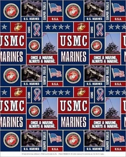 United States of America Marines USA Military Fleece Fabric Print A617.08 - $13.97