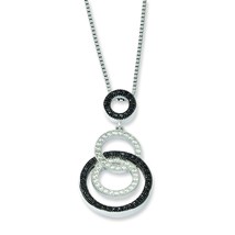 Sterling Silver &amp; CZ Brilliant Embers Circles Necklace Jewelry 18&quot; - £45.69 GBP