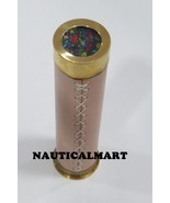 NauticalMart 6&quot; Brass kaleidoscope Leather Handle - Nautical Gift - $81.85 CAD