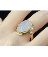Antique 14K yellow gold oval Opal cabochon lady ring 4.2g s7.5 JR7901 - £238.70 GBP