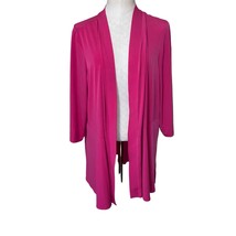 Susan Graver Solid Pink Barbiecore Open Front Cardigan Sweater Plus Size 2X - £18.30 GBP