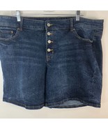 Maurices Women&#39;s Mid-Rise Distressed Denim Jean Shorts Size 20W Button F... - $19.39