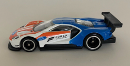 FORD GT Race Forza Hot Wheels Car 1:64 Mattel DTW92 Blue White Orange 2016 - $9.27