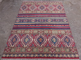 Colorful Khorjin Hand Knotted Rug - 5x7 Traditional Area Rug - £538.20 GBP