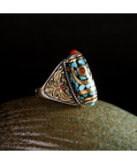 Tibetan Dzi Spinner Ring Spiritual Meditation Jewelry Handmade Gift for ... - $20.00