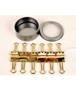 12 Pack Gold Binder Clips, 3/4&quot;, Round Magnetic See-Thru Slip-Cover Tin,... - $13.37 CAD