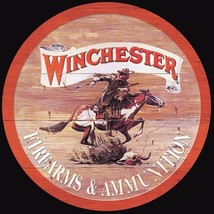 Winchester Firearms & Ammunition Express Ammo Retro Round Metal Tin Sign USA - $17.99