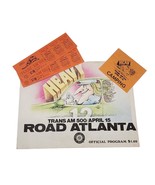 1973 Road Atlanta Trans Am 500 Program &amp; 2 Tickets Heavy Vintage - $1,106.04 MXN