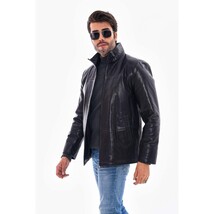 Vinci The Nero Black Leather Men Jacket image 3
