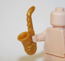 Minifigure Saxophone Gold Music Instrument Construction Piece Toys Gift - $1.89
