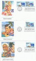 3 FDC FIRST DAY COVERS USPS COMPACTS FREE ASSOC MARSHALL MICRONESIA PACI... - $9.90