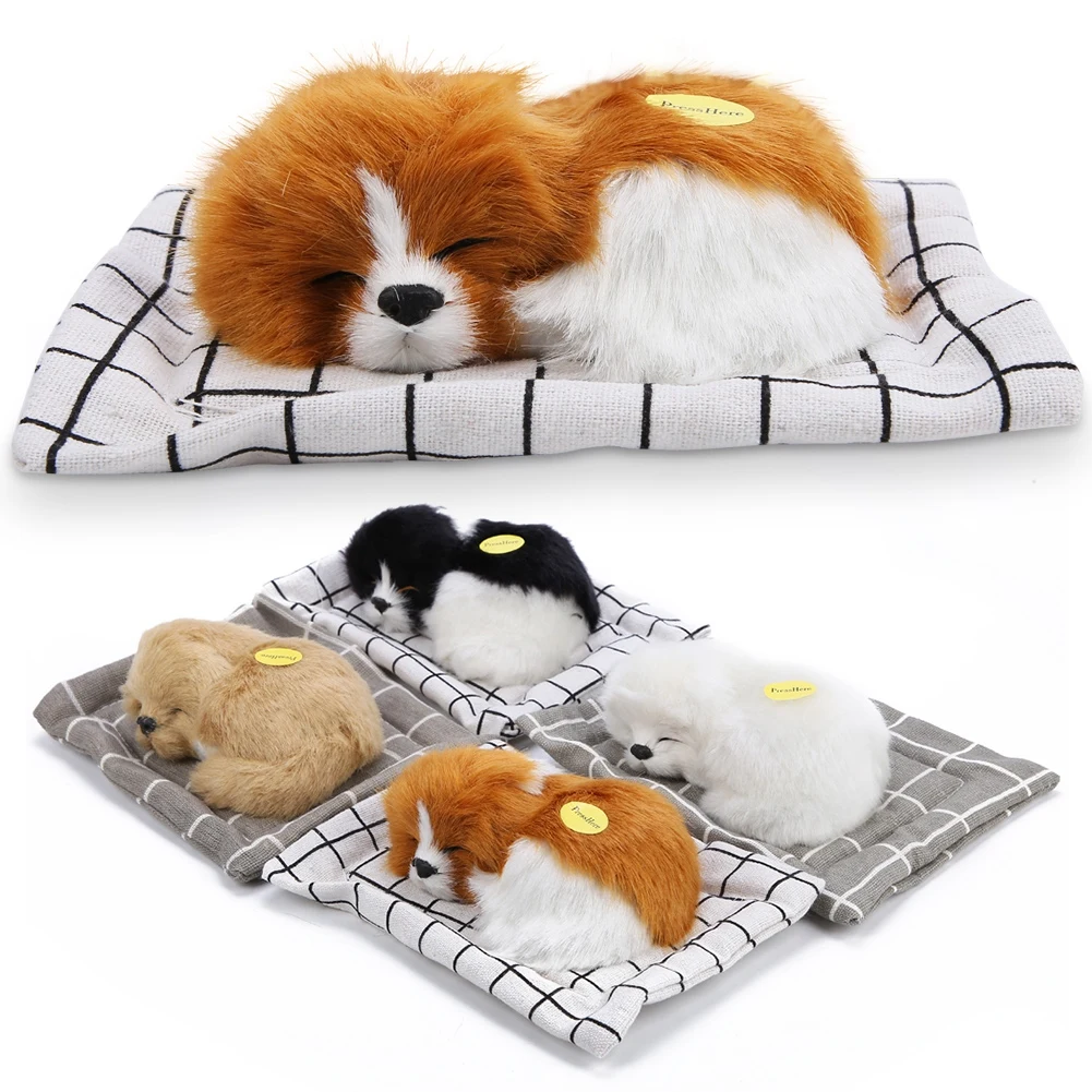 Kid Stuffed Toys Lovely Simulation Animal Doll Plush Sleeping Dogs Toy with - £10.18 GBP