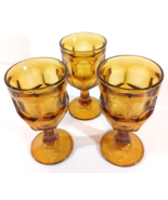 Set of 3 ASHBURTON STEMMED WINE GLASSES Amber WESTMORELAND CO Vintage - €27,30 EUR