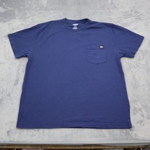 Dickies Shirt Mens XL Blue Short Sleeve Crew Neck Logo Pocket Cotton Casual Tee - £17.90 GBP