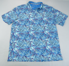 Walter Hagen 11 Majors Shirt Men’s Sz Large Blue Hawaiian Floral Tropical Peru - £14.90 GBP