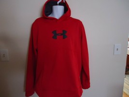 Men&#39;s Under Armour Loose Fit , Red/Pullover Hoodie Size L Used - £20.58 GBP