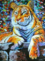 Leonid Afremov-Beautiful Siberian Tiger-Original Oil/Gall Wrap Canvas/Signed/COA - £1,406.10 GBP