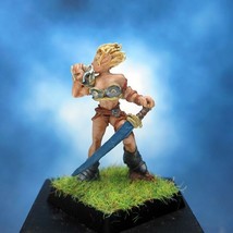 Painted D&amp;D Elf Warrior Blowing Horn Miniature - $29.99