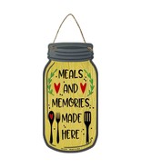 Meal And Memories Yellow Novelty Metal Mason Jar Sign - $336.48 MXN