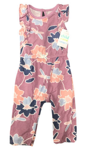 Child Of Mine By Carter’s Romper Sz 3-6 Months Infant Purple Flowers - £7.13 GBP