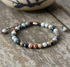 Mens Bracelets 6MM Natural Stones Beaded Bracelet Punk Strand Macrame Bracelet H - £11.65 GBP