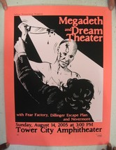 Megadeth Dream Theater Screen Print Poster City Amphitheater August 14, 2005-... - £106.02 GBP